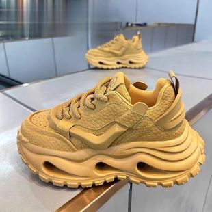 青少年休闲皮面老爹鞋 莆田男鞋 2025新款 潮流百搭厚底运动潮鞋 冬季