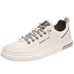 男鞋冬季2025新款潮流小白鞋运动男士板鞋一脚蹬休闲皮鞋加绒棉鞋