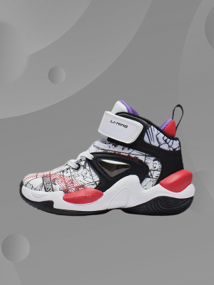 Lining/李宁正品男小童减震回弹圆头中帮耐磨篮球运动鞋YKNS138