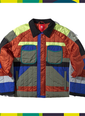 中国李宁20冬新款时装周时尚反伍男子翻领休闲短棉服AJMP041