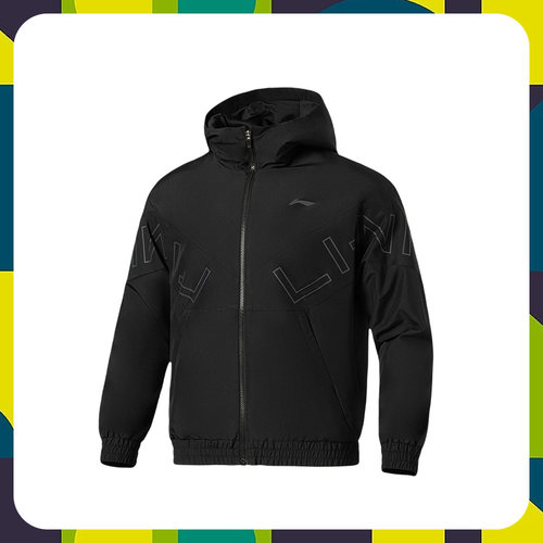 李宁正品新款男子健身系列运动休闲时尚帅气连帽夹克外套AFDS007