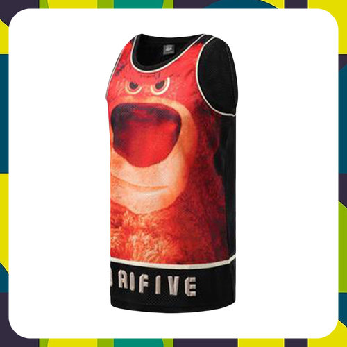 李宁篮球背心夏季宽松联名草莓熊篮球肖战同款背心AAYR205