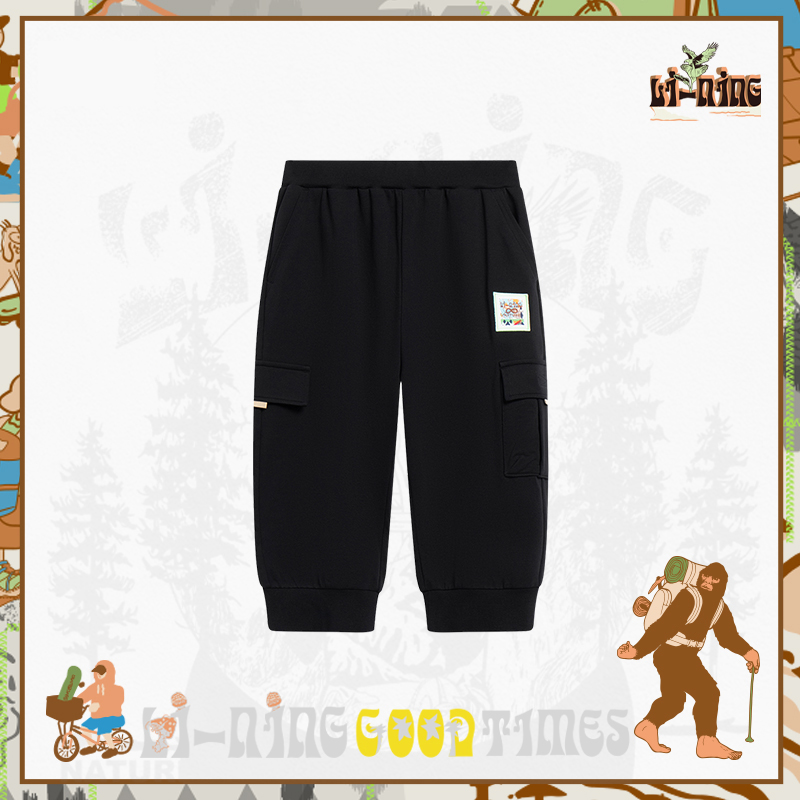 Lining/李宁正品夏季大童七分裤潮流休闲针织棉感卫裤 YKQT011