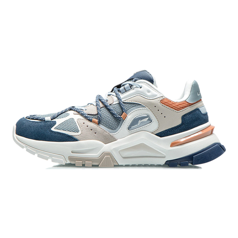 李宁休闲鞋男鞋秋季新款时尚老爹鞋轻薄跑步鞋运动鞋AGLR183