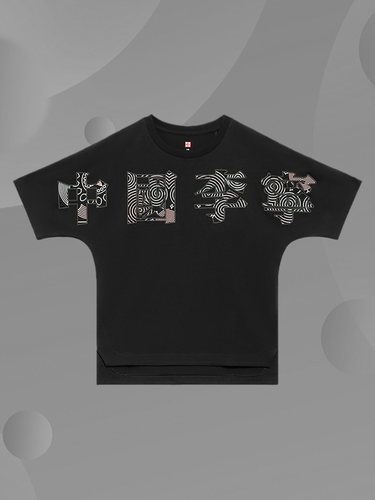 Lining/李宁正品男大童时尚宽松休闲舒适透气圆领短袖T恤YHSS165