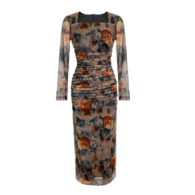 茶歇温柔风绝美显瘦包臀复古长裙