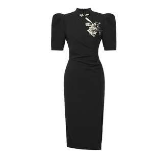 紫嫣红藤新中式旗袍2026新款高贵改良年轻款复古民国淑女风连衣裙