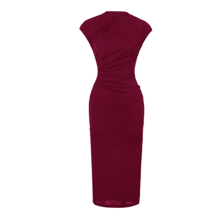 气质针织连衣裙女2026新款夏长款小众直筒收腰超长过膝懒人t恤裙