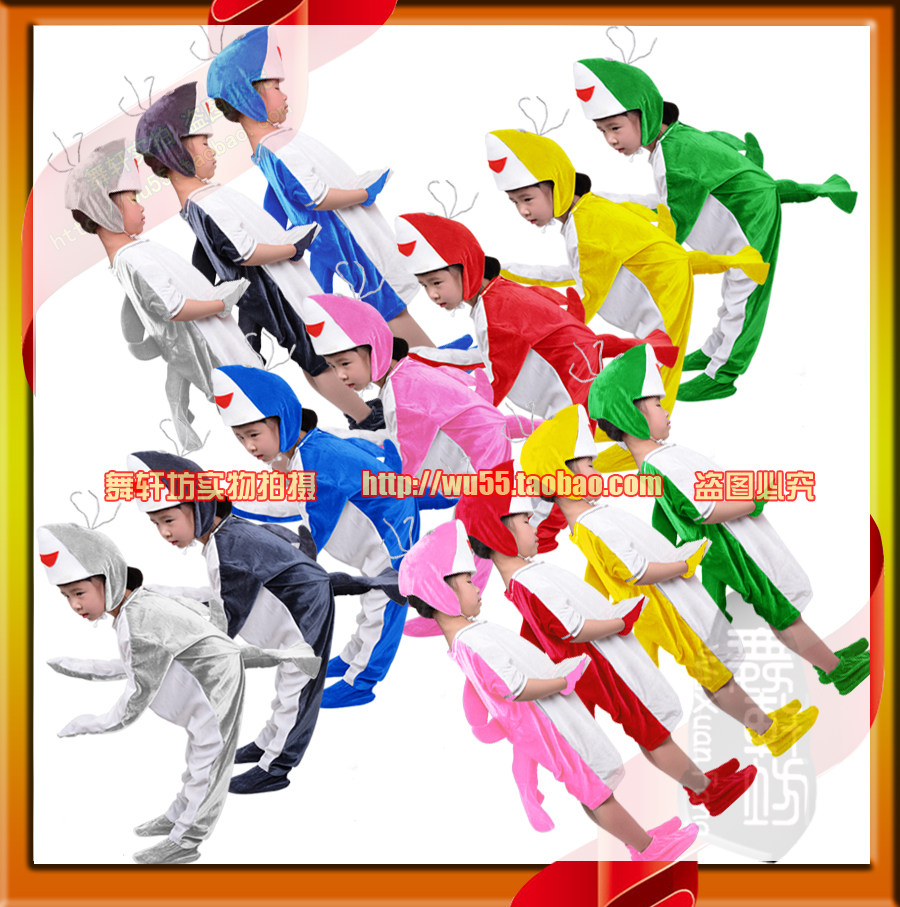 儿童海洋动物蓝鲸鱼演出服装海底世界小鲸鱼亲子舞蹈表演服装