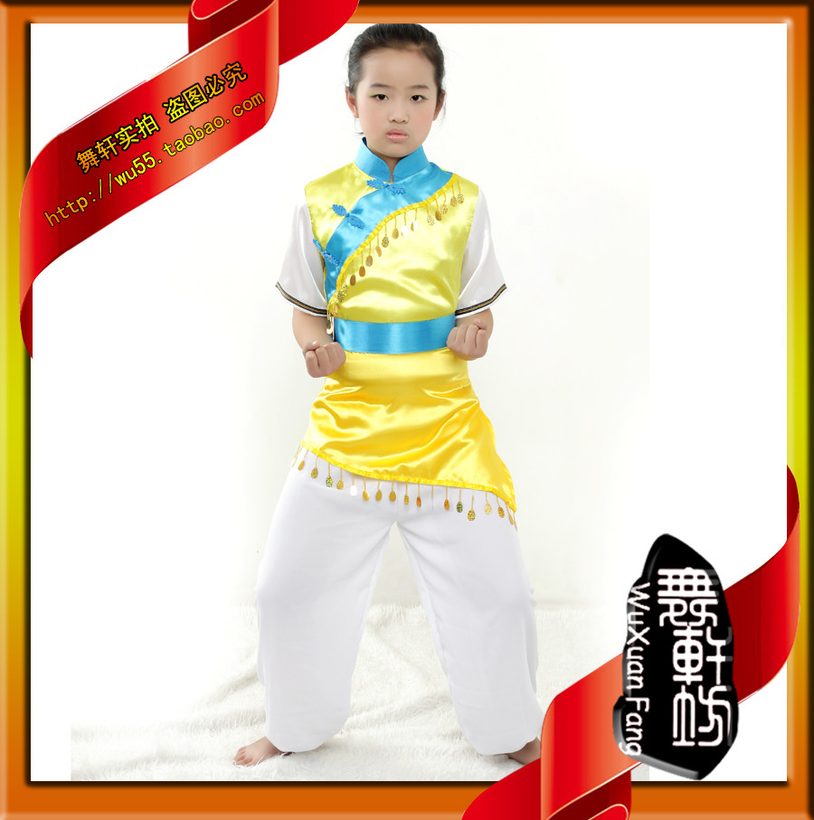儿童民族演出服男女童舞蹈表演服赵钱孙李舞蹈服装汉族古装舞台装