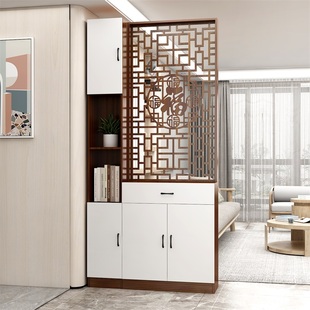 新中式玄关柜屏风隔断客厅入户正对门遮挡进门酒柜简约置物架鞋柜