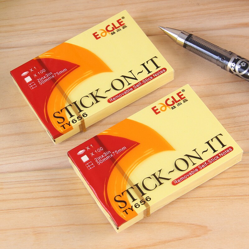 益而高告示贴ty656黄色告示贴n次贴50mm*75mm便利贴办公留言n次贴
