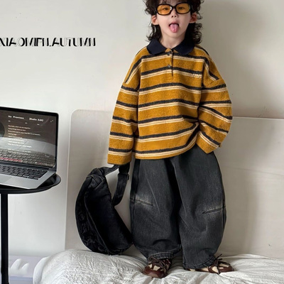 男童冬套装加绒加厚Polo衫卫衣