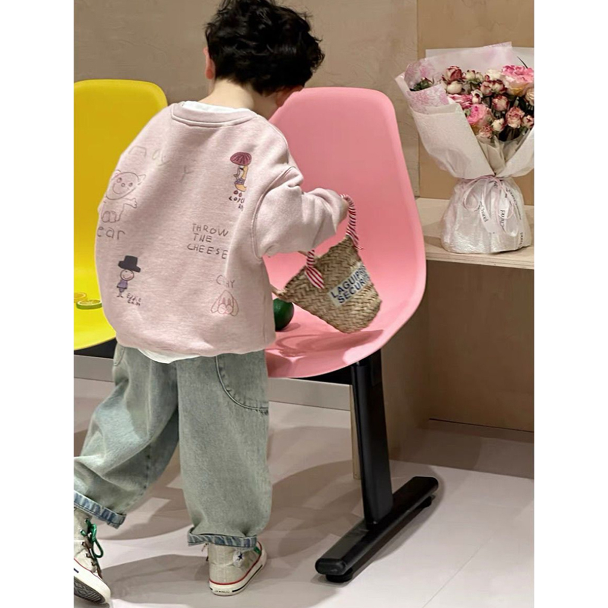 春秋季男童装潮酷韩版痞帅气洋气儿童宝宝春装卫衣牛仔裤两件套装