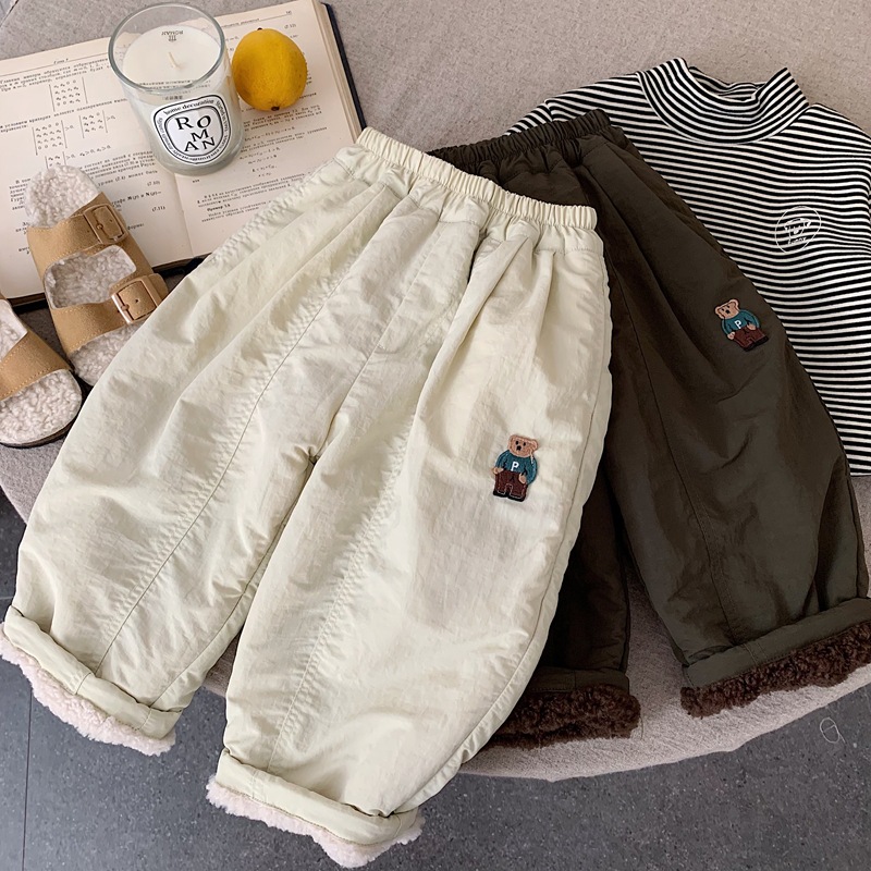 男童加绒裤子宝宝一体绒休闲裤