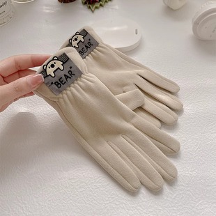 手套女士冬季 加绒厚电动车可触屏德绒防风保暖骑车骑行 春秋天薄款