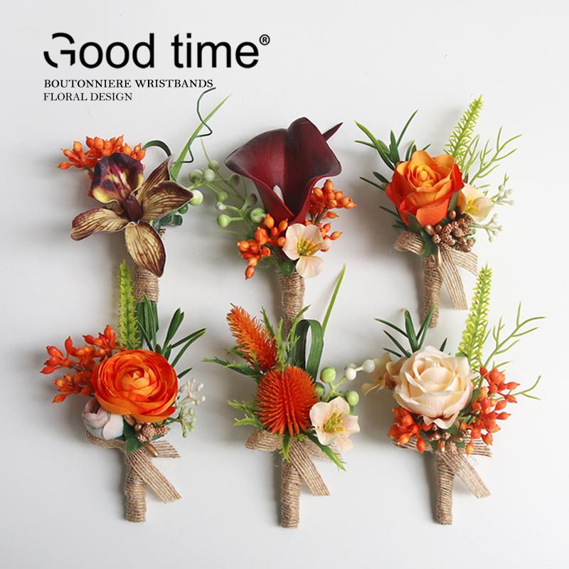 橘橙胸花手腕花新郎新娘襟花