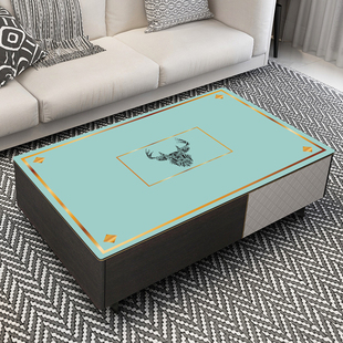 新中式茶几垫轻奢皮革防烫餐垫桌布pvc防水防油免洗可定制鞋柜垫