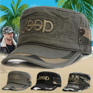 帽 中老年平顶帽纯棉透气户外迷彩帽休闲大码 帽子男士 运动帽春夏季