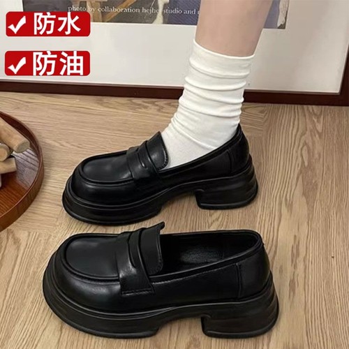 后厨厨师专用鞋防水防油防滑乐福鞋厚底增高厨房上班耐磨工作黑鞋