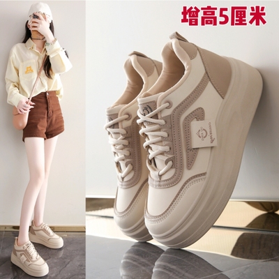 增高5cm小白鞋内增高女鞋休闲女款爆款2025新款运动厚底透气板鞋