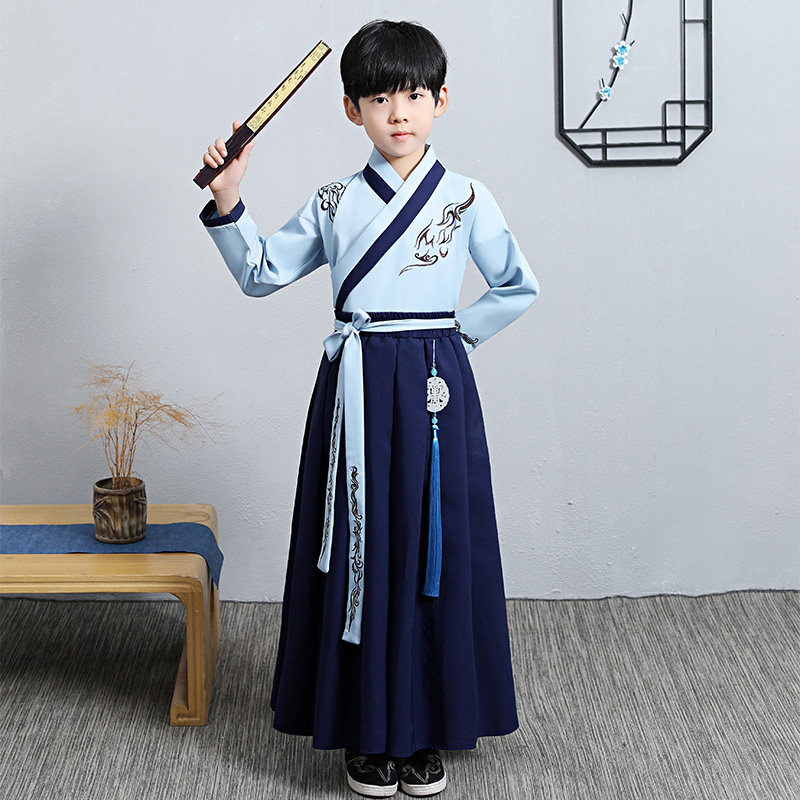 儿童汉服男童古风唐装中国风公子少爷服古装套装超仙表演服秋新款