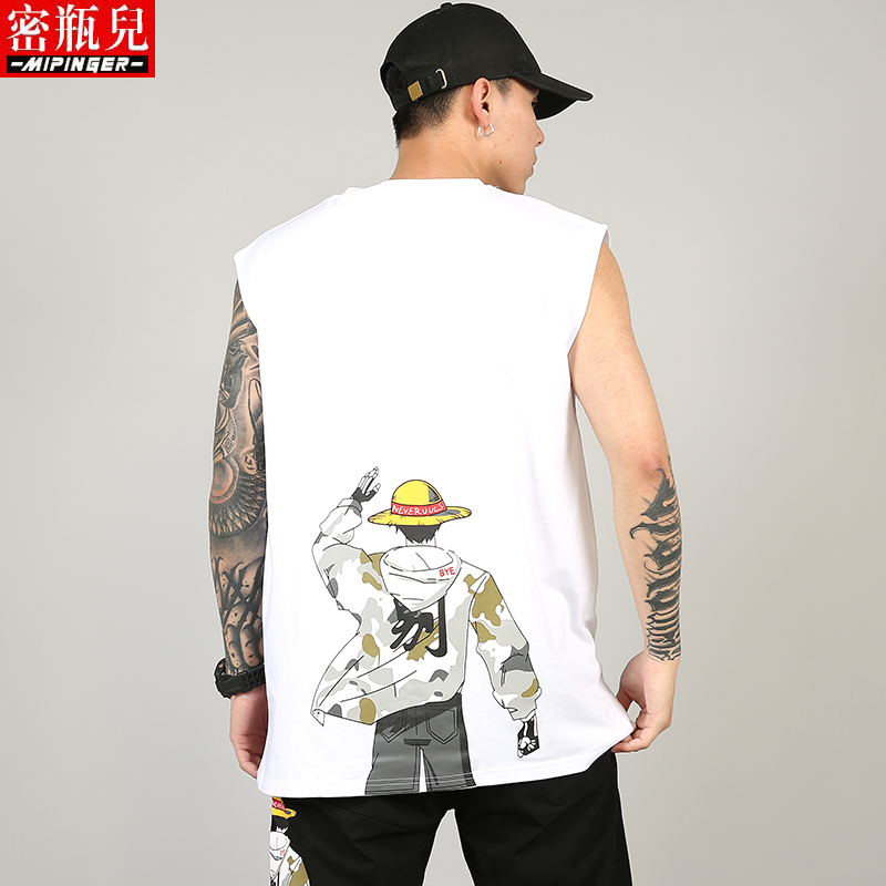 夏季青少年大码纯棉坎肩无袖t恤