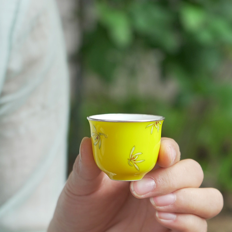 恋物志纯手工手绘银复古银茶杯