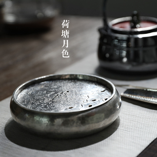 壶托功夫茶具壶垫茶道配件 壶承茶承纯银999壶承纯银纯手工日式
