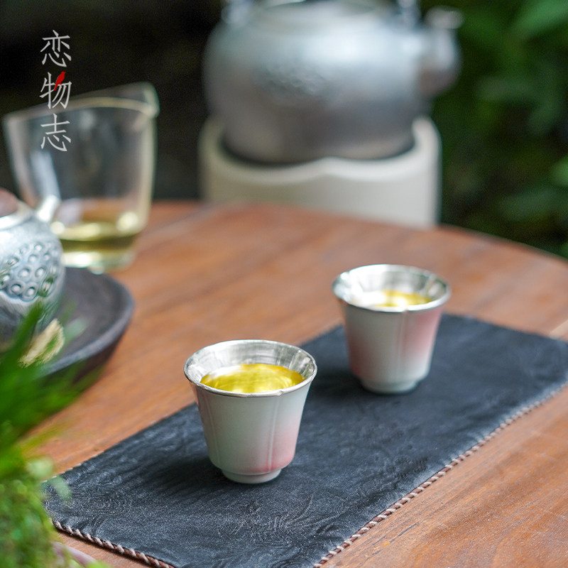 足银999纯手工包银杯简约主人杯