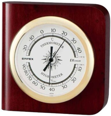 日本原装 EMPEX高精度高品质温湿度计 TM-681 实木外框 壁挂/平放