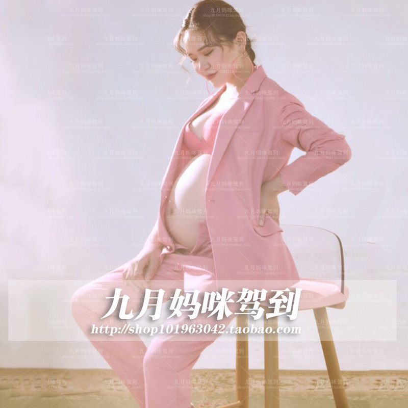 350孕妇拍照服装新款韩式西服大肚妈咪孕姿摄影写真艺术照衣服