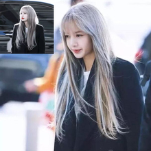 Lisa同款假发女长发长直发全套头自然可爱齐刘海网红修脸直发气质