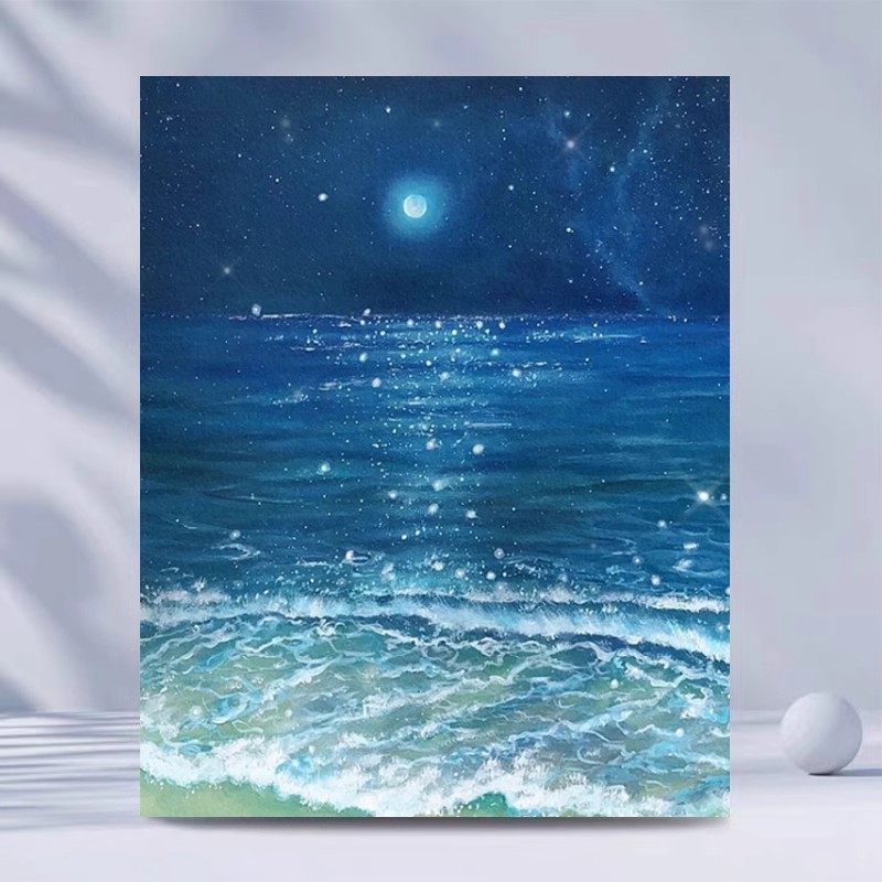 星辰大海数字油画diy手绘填色画