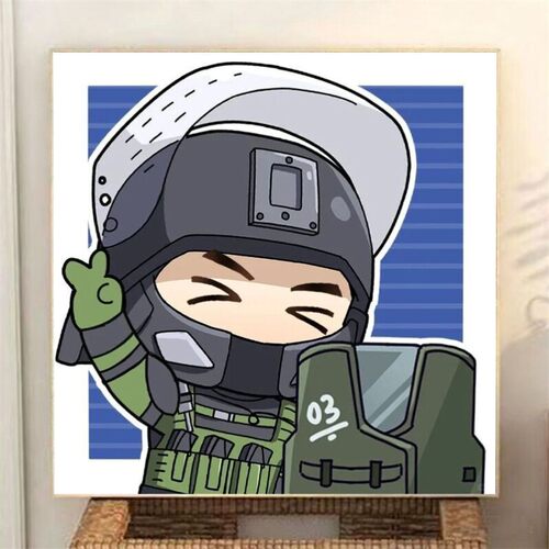 三角洲Q版数字油画diy填涂色手工绘简单减压周边卧室油彩装饰挂画