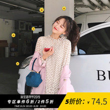 碎花连衣裙秋款 气质裙子法式 复古中长裙 朴正义中长款 雪纺长袖