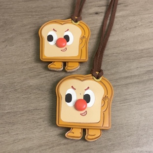 吐司牛角面包挂件小众皮质书包背包挂饰卡通公仔创意车内车载吊饰