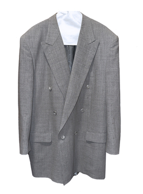 日本中古 75%羊毛高级灰 宽松直筒版型中性大西装外套 男女通穿