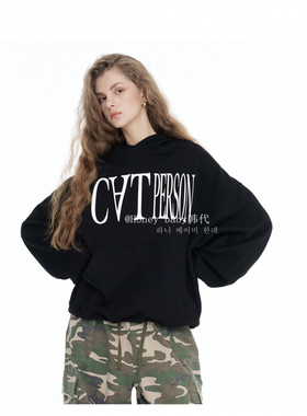 韩代潮牌ITZAVIBE 朴志晟罗渽民NCT字母圆领连帽卫衣休闲情侣款