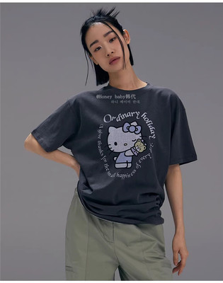 直邮HelloKittyJISOO款宽松短袖