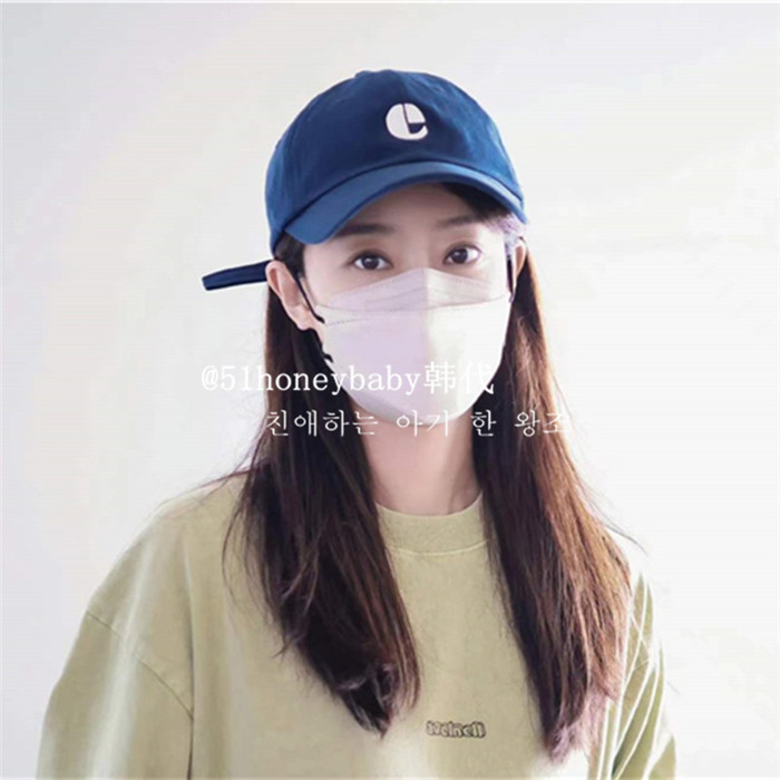 韩代潮牌emis字母刺绣绿色棒球帽 迪丽热巴徐璐宋慧乔软顶 鸭舌帽