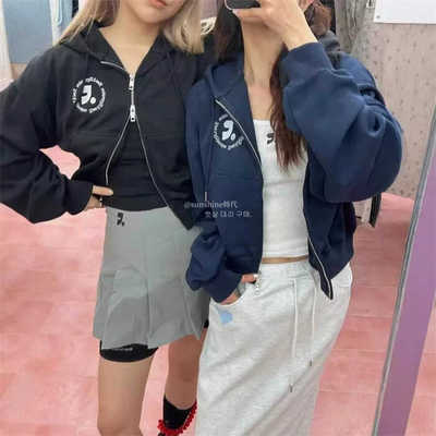 直邮正品字母连帽卫衣短款外套