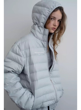 韩代潮牌smoothmood90白鸭绒户外通勤宽松轻薄排骨拉链轻盈羽绒服