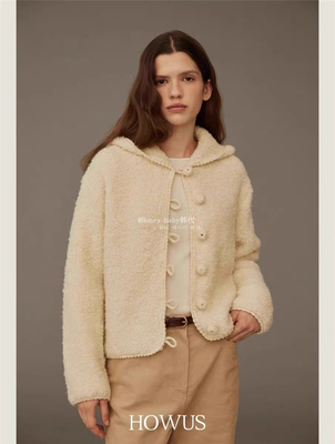 直邮正品休闲连帽针织开衫外套