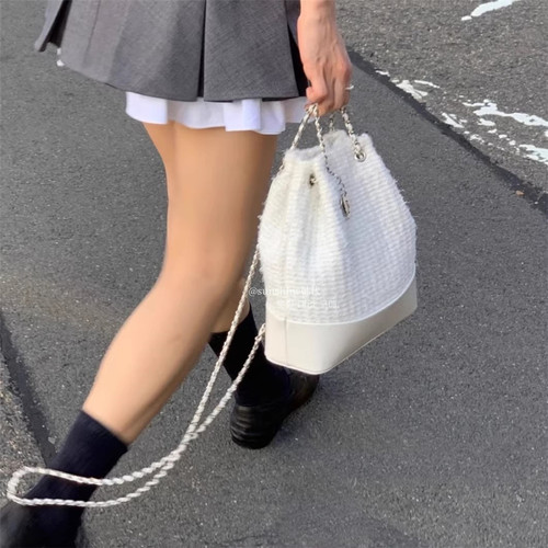 正品小香风简约百搭链条双肩包