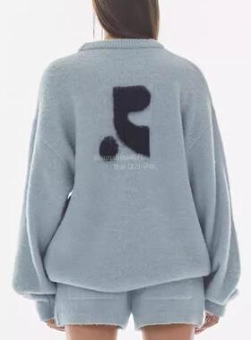 韩代潮牌rest and recreation背标志毛绒绒宽松针织衫短裤 男女款