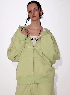 韩代潮牌rest and recreation刘宪华款男女连帽字母 卫衣拉链外套