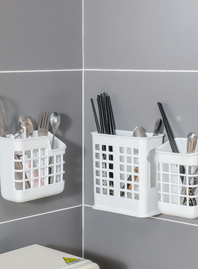 筷子笼沥水家用筷子筒壁挂式置物架厨房餐具筷子收纳盒免打孔筷笼