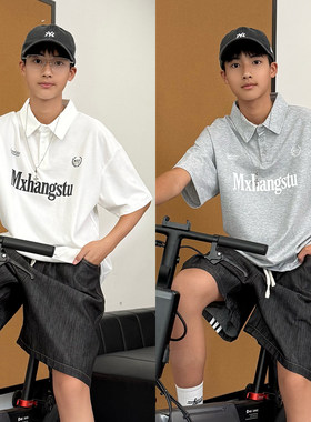 XT1832小赖家青少年POLO翻领短袖T恤男童夏运动凉感半袖休闲T恤