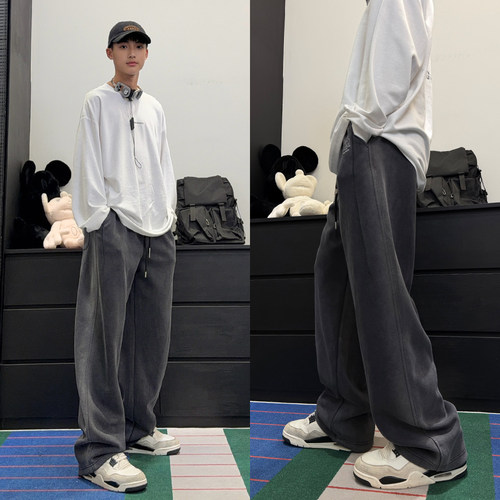 K3003小赖家新款青少年加长款长裤男大童百搭休闲潮流百搭直筒裤